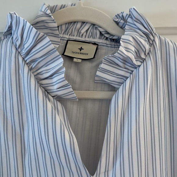 Tuckernuck Grosgrain Trim Oxford Stripe Bouvier Dress - Picture 7 of 16